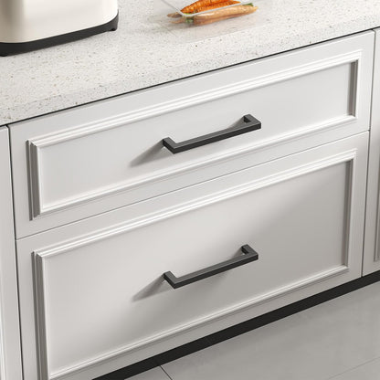 10 Pack Black Square Bar Cabinet Pull Drawer Handle Stainless Steel Modern Hardware for Kitchen and Bathroom Cabinets Cupboard,Center to Center 10In(256Mm) Black Drawer Pulls